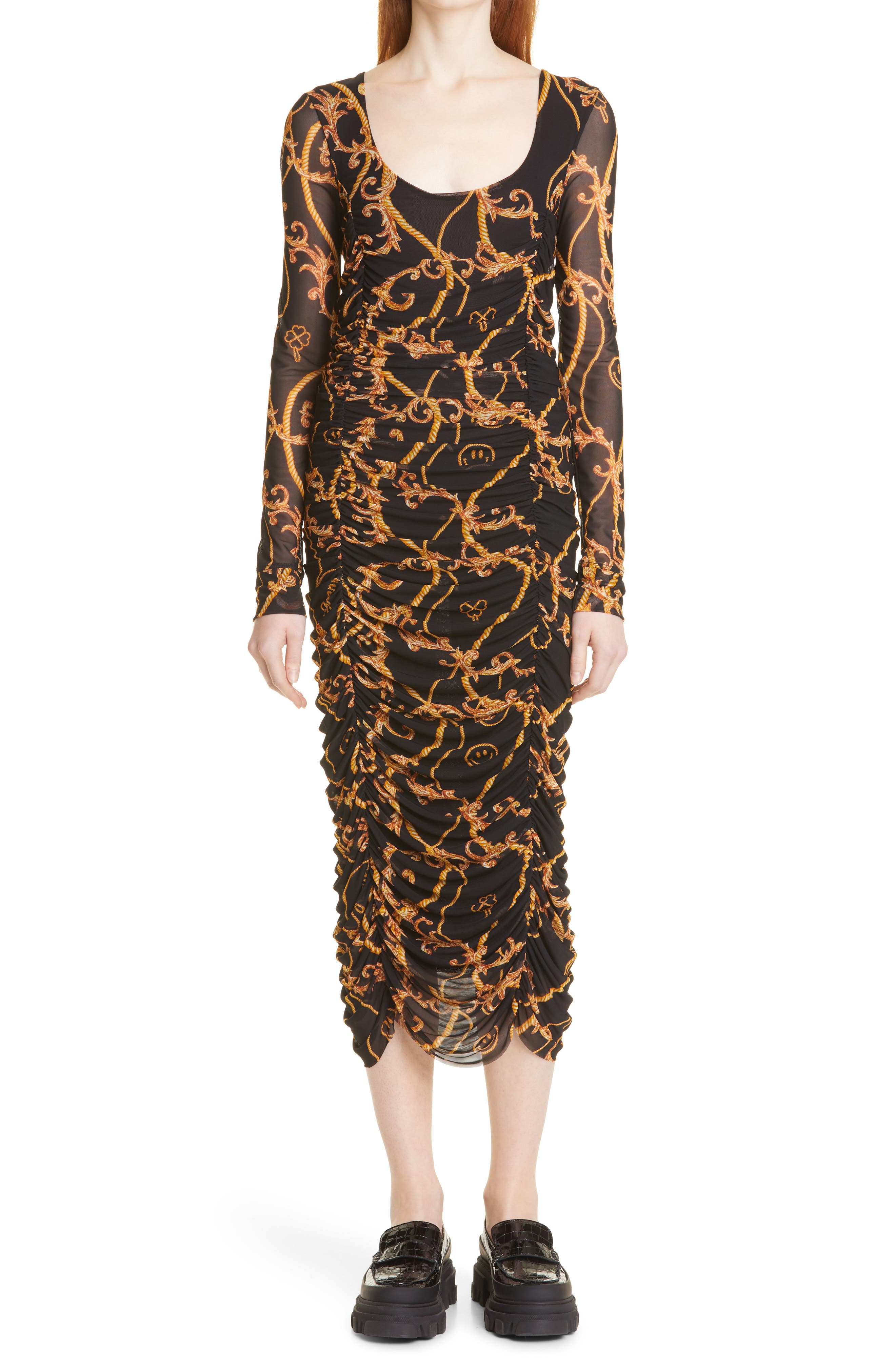 MANGO Animal Print Wrap Front Ruched Low Back Party Occasion Dress 